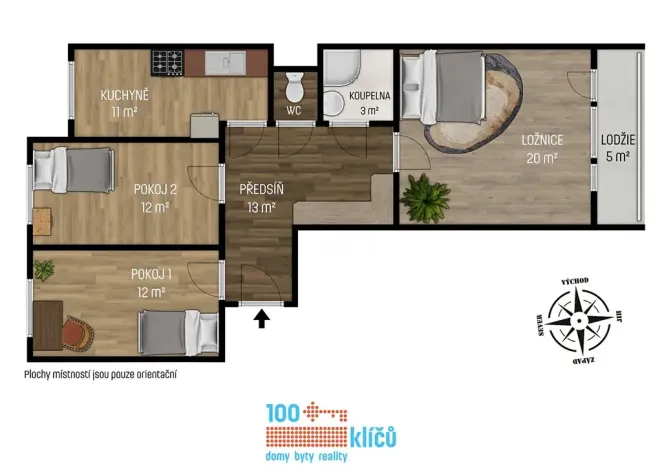 Prodej bytu 3+1, Praha - Modřany, Daškova, 72 m2