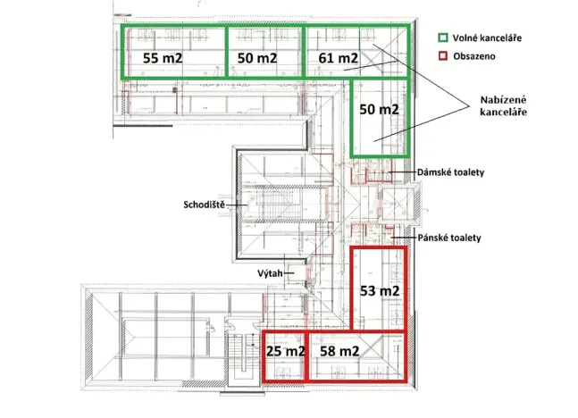 Pronájem kanceláře, Ostrava - Zábřeh, Dolní, 243 m2