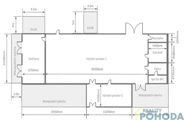 Pronájem výrobních prostor, Vysoké Mýto, Pod Nádražím, 557 m2