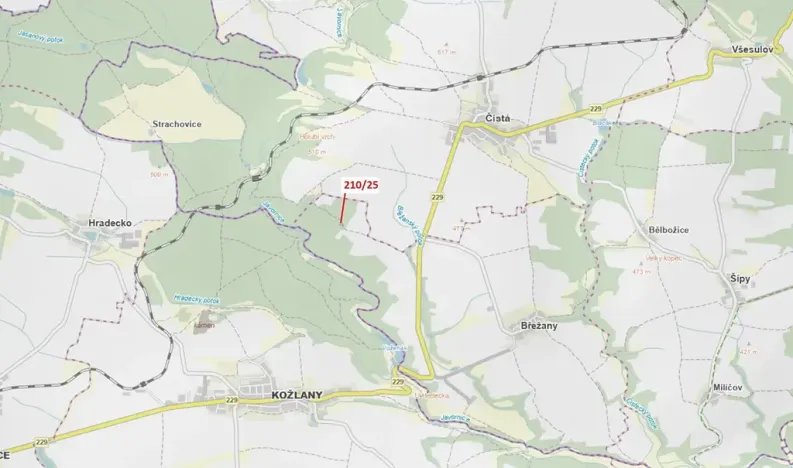 Dražba lesa, Břežany, 198 m2
