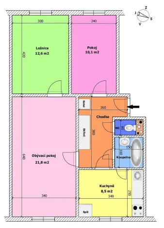 Prodej bytu 3+1, Slavče, 71 m2
