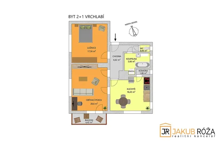 Pronájem bytu 2+1, Jilemnice, Na Kozinci, 69 m2