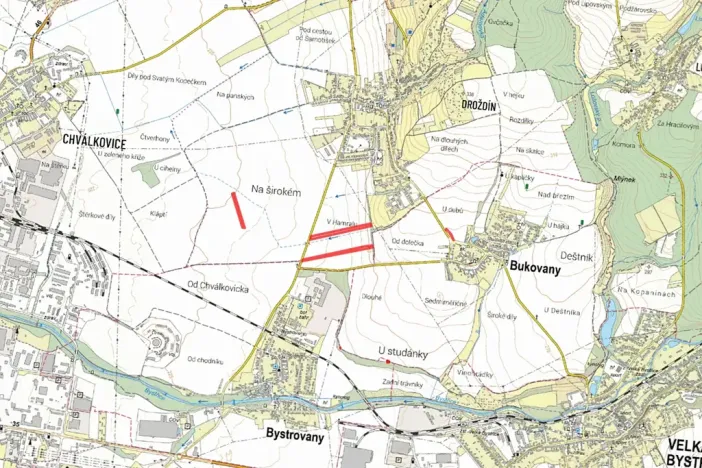 Prodej pole, Olomouc, 9072 m2