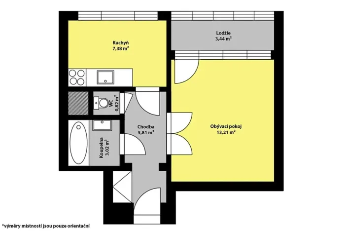 Pronájem bytu 1+1, Kolín, Na Magistrále, 30 m2