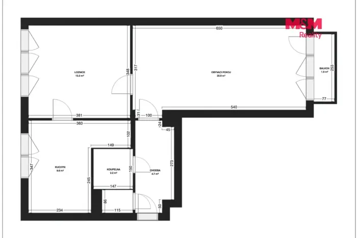 Prodej bytu 2+1, Varnsdorf, Legií, 56 m2