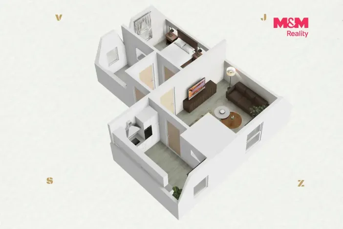 Prodej bytu 2+kk, Karlovy Vary - Stará Role, Jabloňová, 50 m2