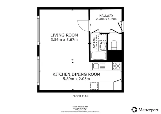 Pronájem bytu 1+kk, Praha - Stodůlky, Nušlova, 36 m2
