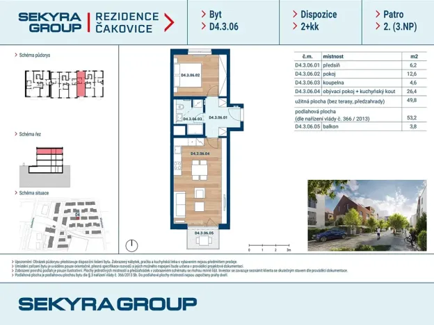Prodej bytu 2+kk, Praha - Čakovice, Schoellerova, 50 m2