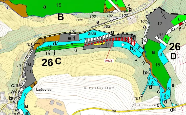 Dražba lesa, Lašovice, 10260 m2