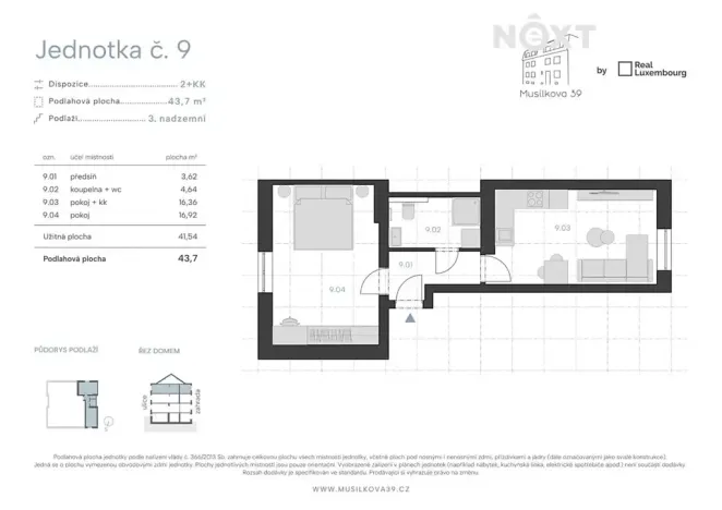 Prodej bytu 2+kk, Praha - Košíře, Musílkova, 47 m2
