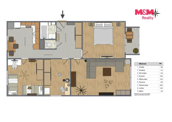 Prodej bytu 4+1, Klášterec nad Ohří - Miřetice u Klášterce nad Ohří, Ječná, 78 m2