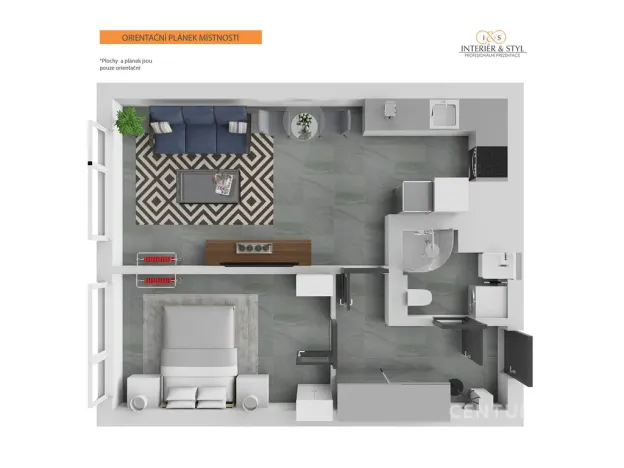 Pronájem bytu 2+kk, Praha - Prosek, Vysočanská, 45 m2