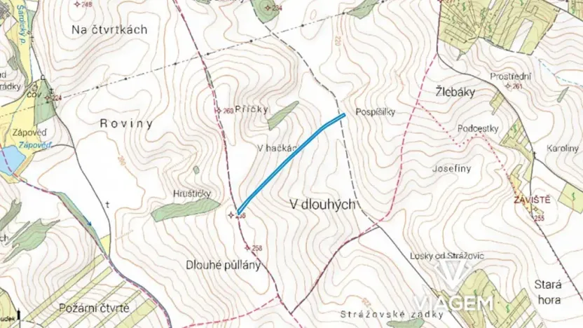 Prodej podílu pole, Strážovice, 718 m2