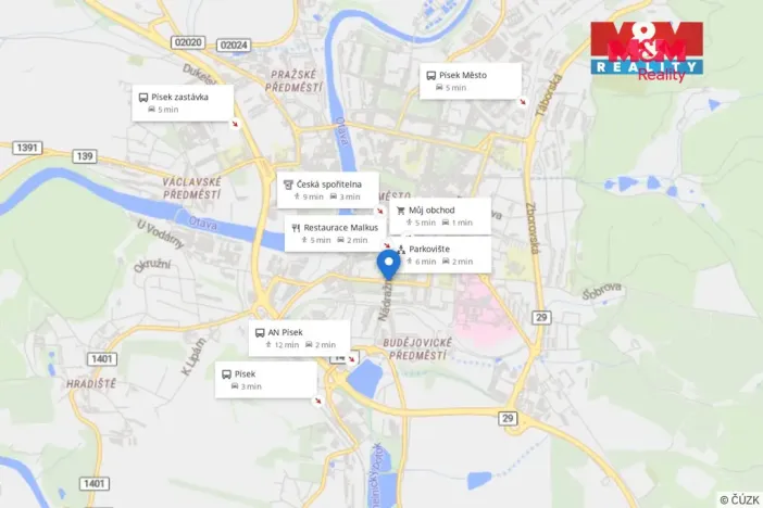 Pronájem kanceláře, Písek - Budějovické Předměstí, Nádražní, 15 m2