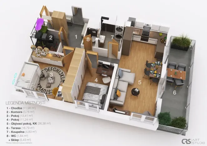 Prodej bytu 3+kk, Praha - Horní Počernice, Studnická, 93 m2