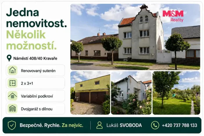 Prodej rodinného domu, Kravaře, Náměstí, 180 m2