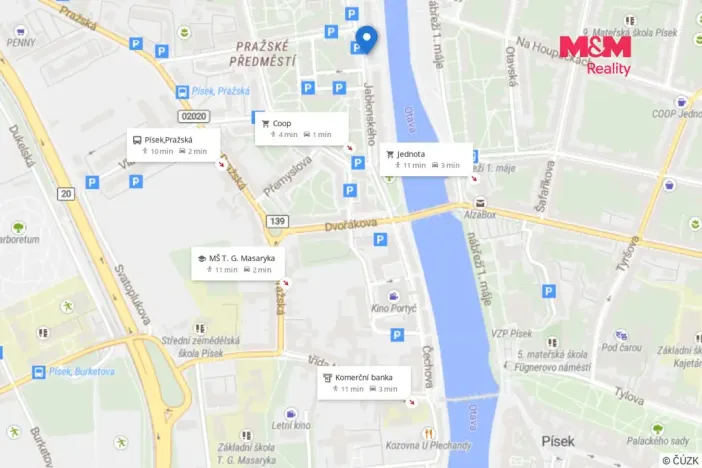 Pronájem bytu 4+1, Písek - Pražské Předměstí, Jablonského, 82 m2