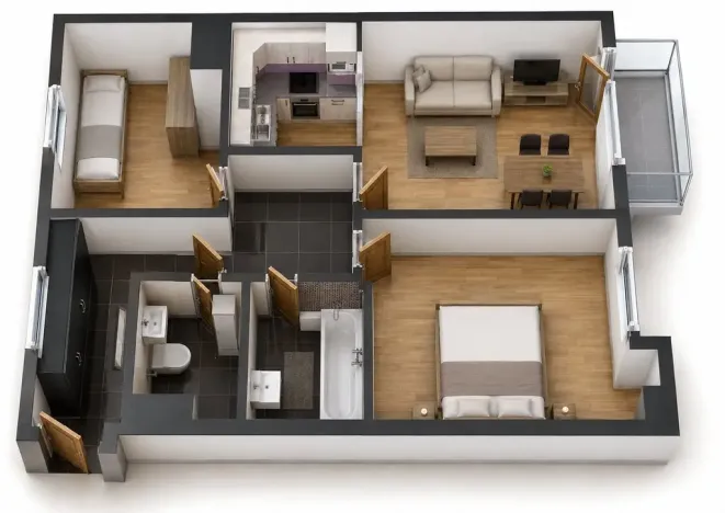 Pronájem bytu 3+kk, Praha - Hlubočepy, Geologická, 57 m2