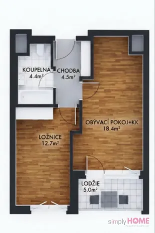 Pronájem bytu 2+kk, Praha - Vysočany, Pod Harfou, 40 m2