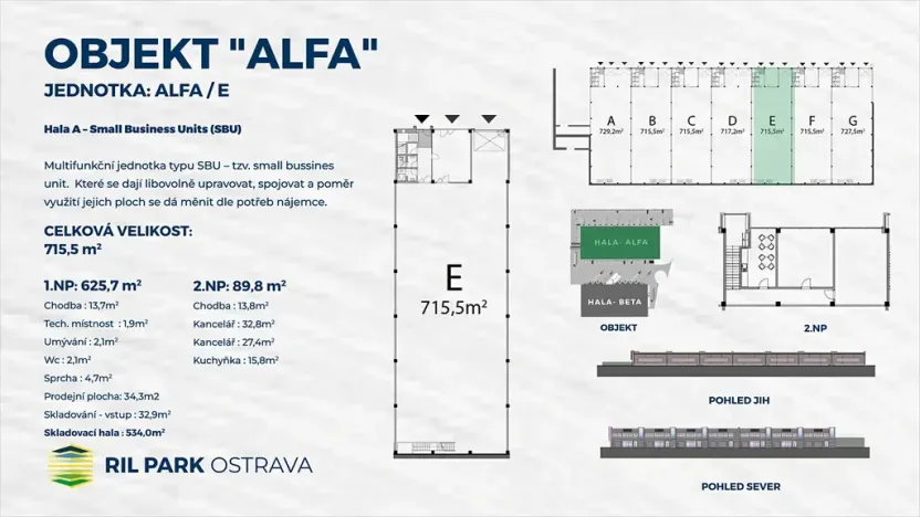 Pronájem skladu, Ostrava, Kotalova, 5031 m2