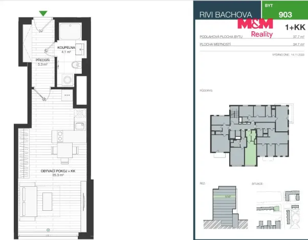 Prodej bytu 1+kk, Praha - Chodov, Bachova, 38 m2