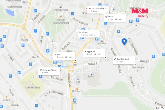 Prodej bytu 3+1, Most, Františka Malíka, 68 m2