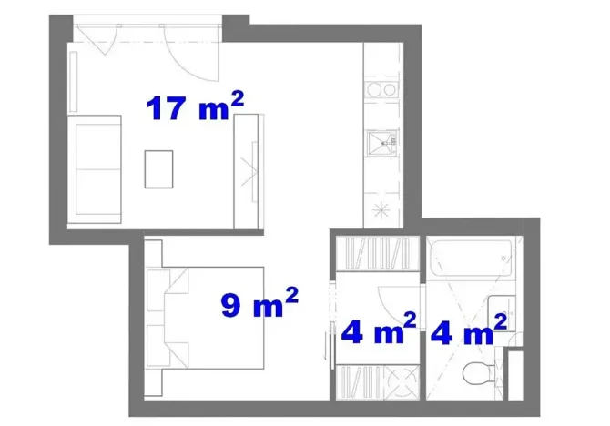 Pronájem bytu 2+kk, Brno, Svitavská, 34 m2