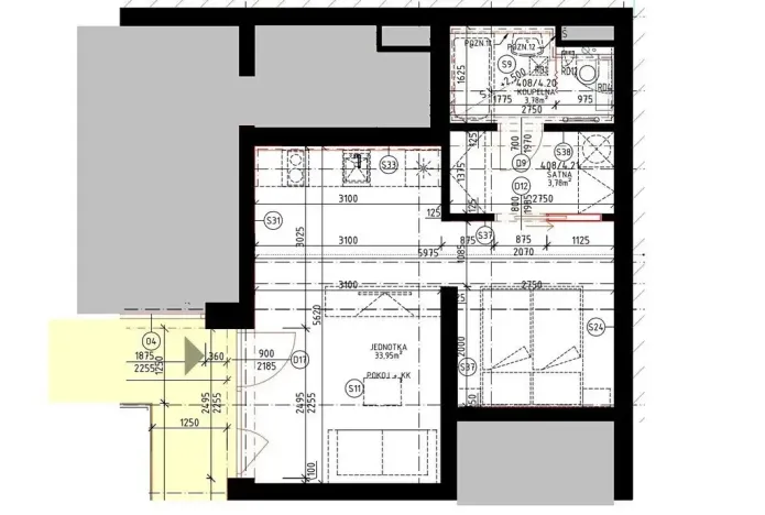 Pronájem bytu 2+kk, Brno, Svitavská, 34 m2