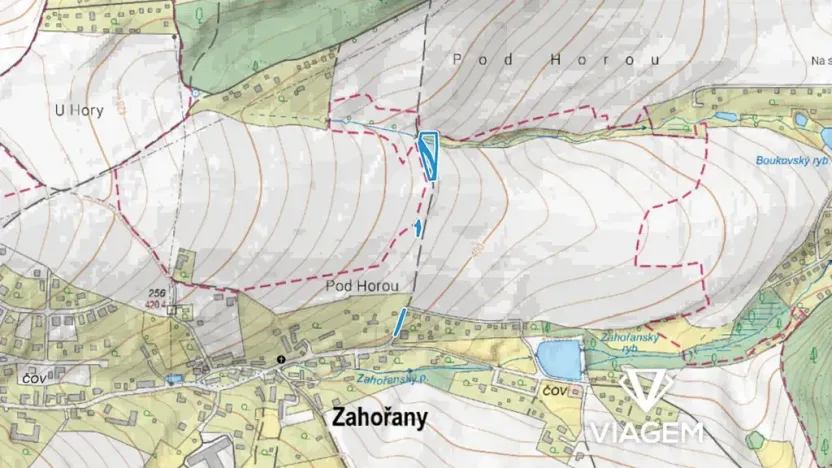 Prodej podílu pole, Zahořany, 1343 m2
