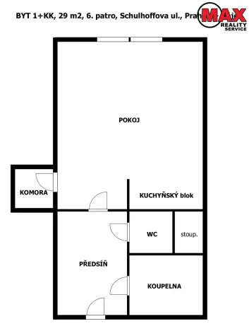 Pronájem bytu 1+kk, Praha - Háje, Schulhoffova, 29 m2