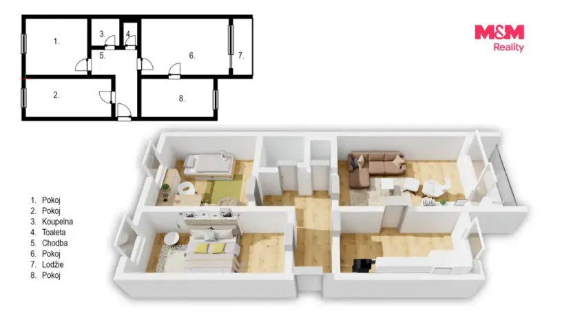 Prodej bytu 3+1, Praha - Chodov, Benkova, 65 m2