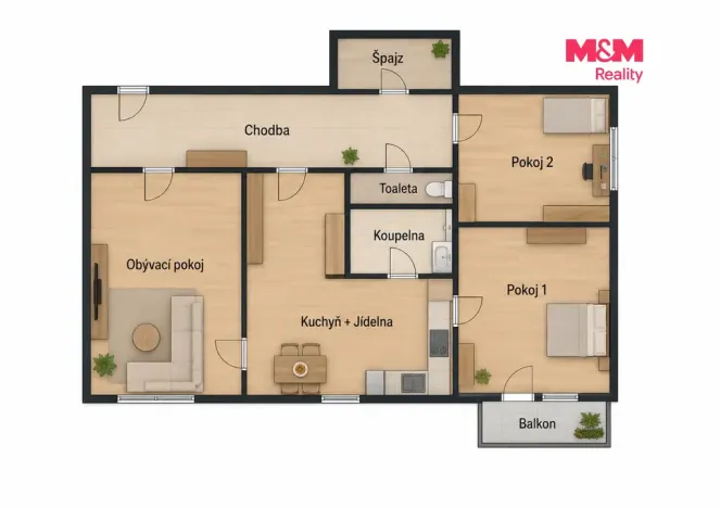 Prodej bytu 3+1, Jihlava, Královský vršek, 75 m2
