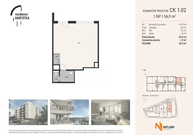 Prodej obchodního prostoru, Praha - Vysočany, Čerpadlová, 55 m2