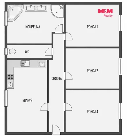 Prodej bytu 3+1, Chomutov, Meisnerova, 98 m2