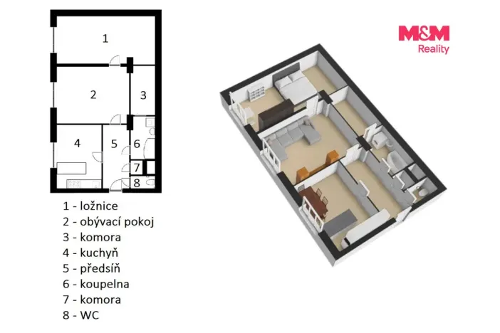 Pronájem bytu 2+1, Hostinné, Horská, 54 m2