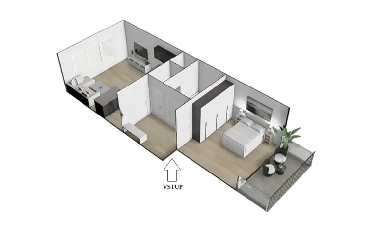Pronájem bytu 2+kk, Brno, Letní, 56 m2