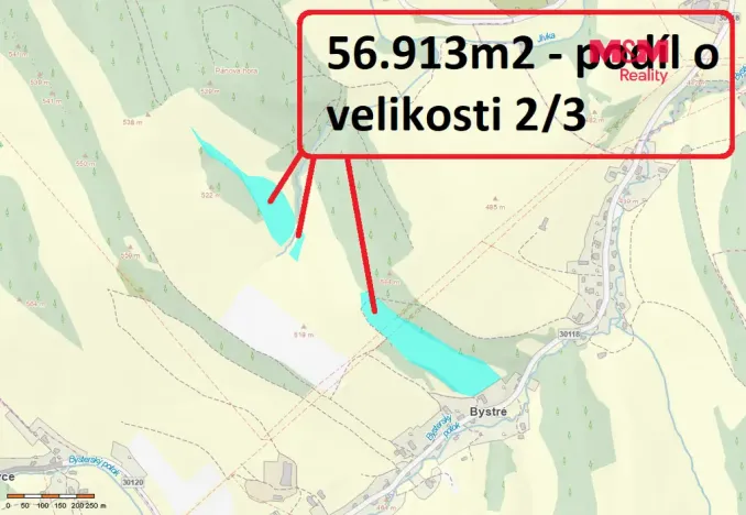 Prodej louky, Stárkov - Bystré, 3342 m2