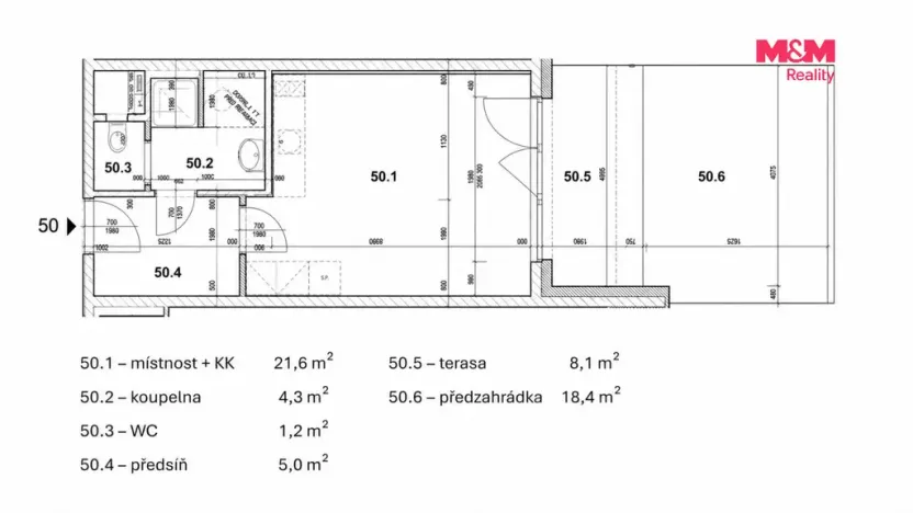 Pronájem bytu 1+kk, Praha - Vysočany, Gerstelova, 32 m2