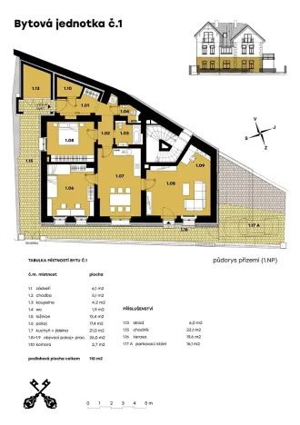 Prodej bytu 3+1, Všenory, Květoslava Mašity, 110 m2