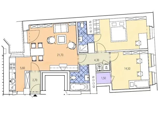 Pronájem bytu 3+1, Praha - Vyšehrad, Vratislavova, 75 m2