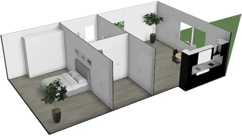 Pronájem bytu 2+kk, Brno, Černohorská, 48 m2