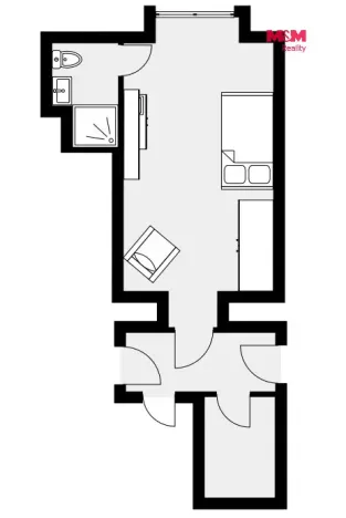 Pronájem bytu 1+kk, Praha - Vinohrady, Radhošťská, 24 m2