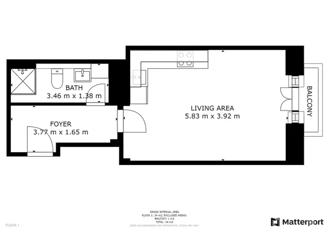 Pronájem bytu 1+kk, Praha - Bubeneč, Ovenecká, 33 m2