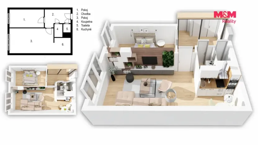 Prodej bytu 2+kk, Praha - Řepy, Jiránkova, 43 m2