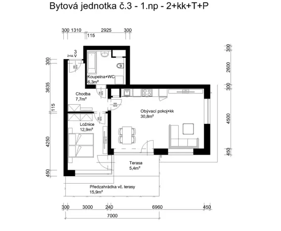 Prodej bytu 2+kk, Lanškroun, Vančurova, 58 m2