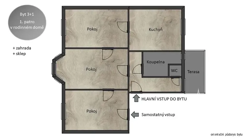 Pronájem bytu 3+1, Kutná Hora, Štefánikova, 72 m2
