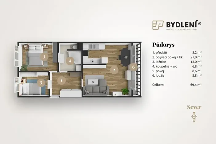Prodej bytu 3+1, Teplice, Trnovanská, 70 m2