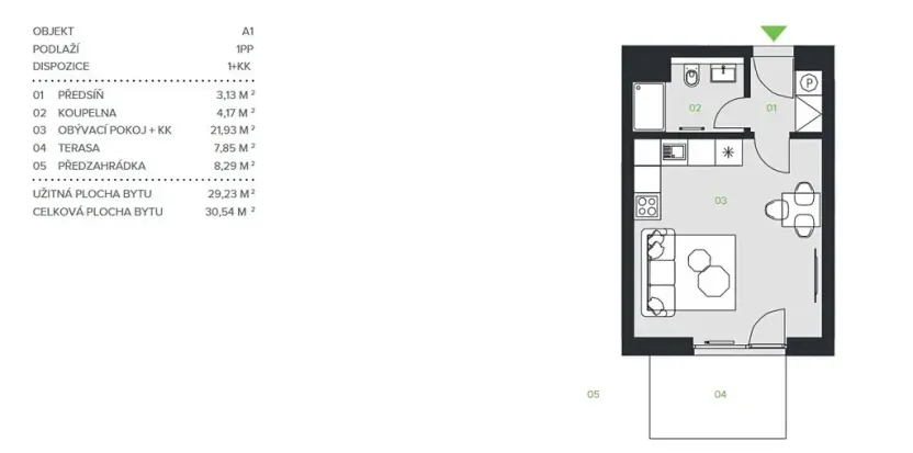 Pronájem bytu 1+kk, Beroun, U Židovského hřbitova, 46 m2