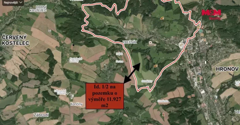 Prodej pole, Hronov - Zbečník, 11927 m2