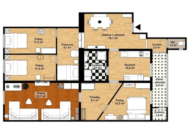Prodej bytu 4+1, Praha - Nové Město, Dlážděná, 122 m2
